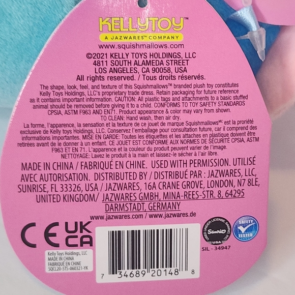 TUXEDO SAM 🍦 Ice Cream HK & friend Sanrio X Original Squishmallow by Kelly Toy - Picture 8 of 10